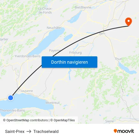 Saint-Prex to Trachselwald map