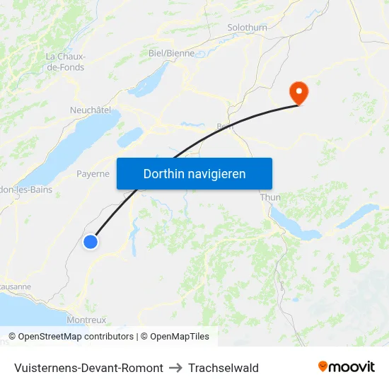 Vuisternens-Devant-Romont to Trachselwald map