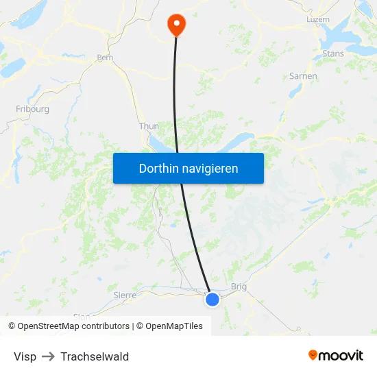 Visp to Trachselwald map