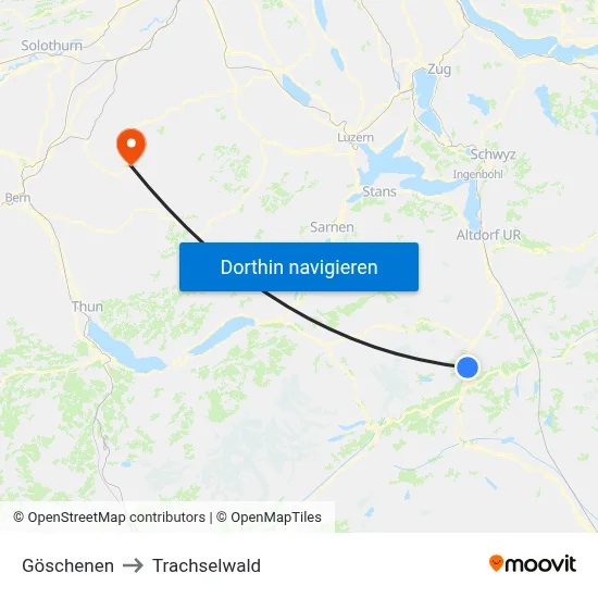 Göschenen to Trachselwald map