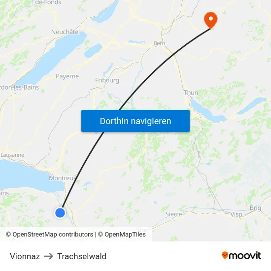 Vionnaz to Trachselwald map