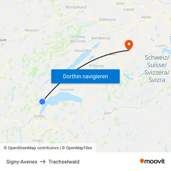 Signy-Avenex to Trachselwald map
