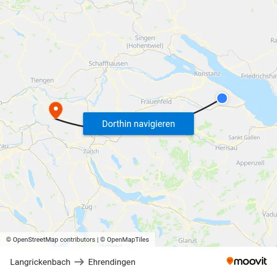Langrickenbach to Ehrendingen map