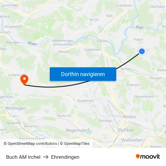 Buch AM Irchel to Ehrendingen map