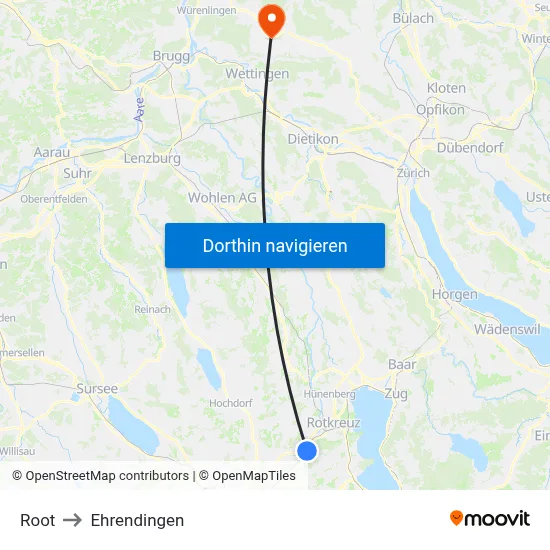 Root to Ehrendingen map