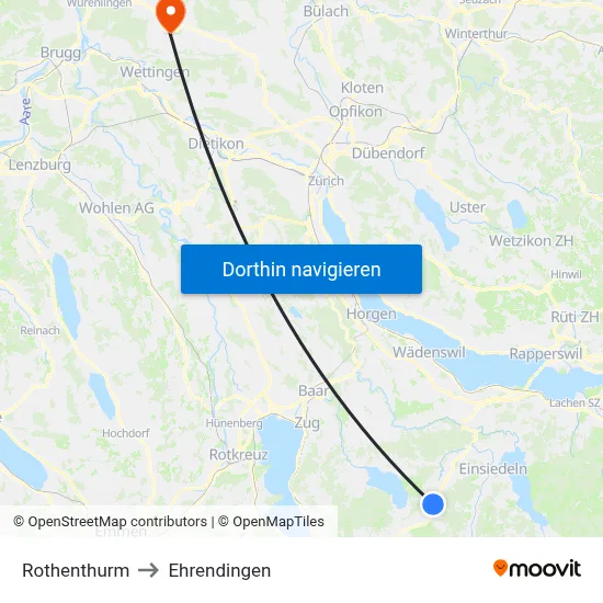 Rothenthurm to Ehrendingen map