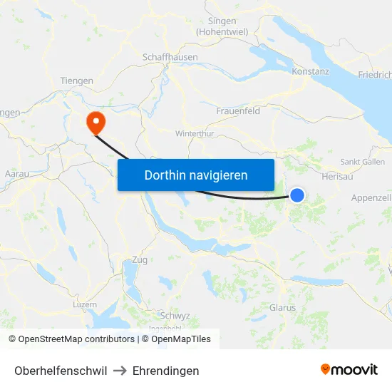 Oberhelfenschwil to Ehrendingen map