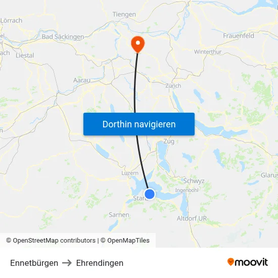Ennetbürgen to Ehrendingen map