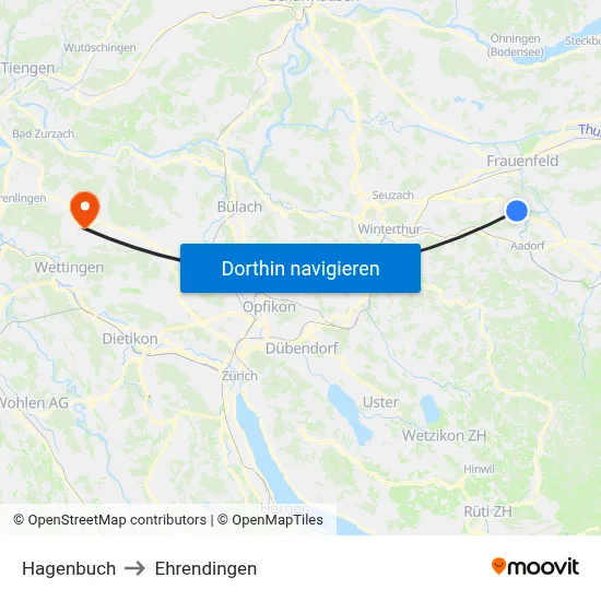 Hagenbuch to Ehrendingen map