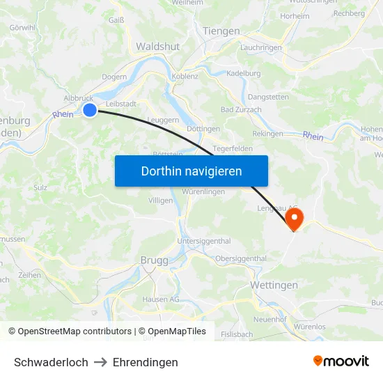 Schwaderloch to Ehrendingen map