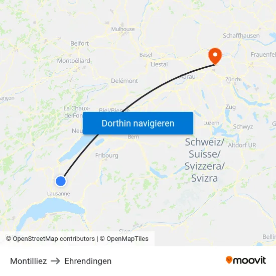 Montilliez to Ehrendingen map