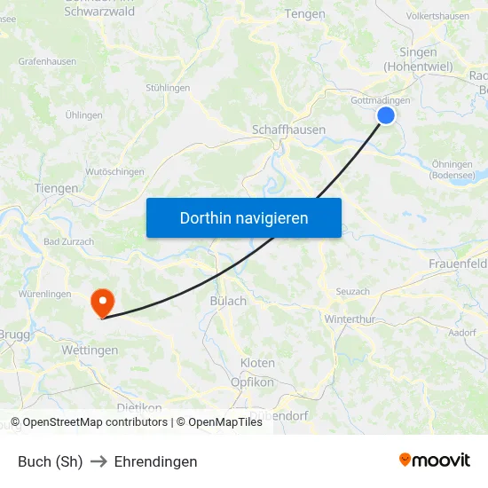 Buch (Sh) to Ehrendingen map
