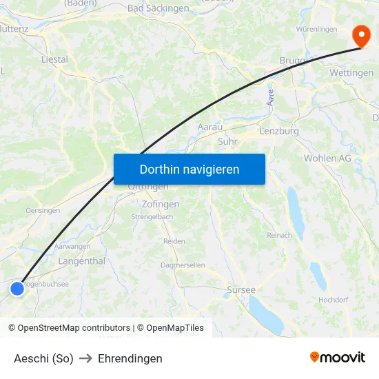 Aeschi (So) to Ehrendingen map