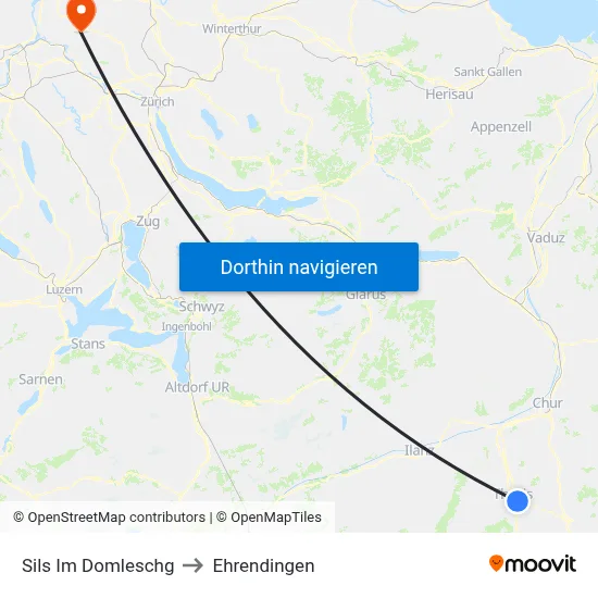 Sils Im Domleschg to Ehrendingen map