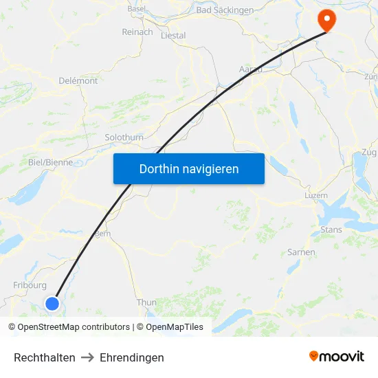 Rechthalten to Ehrendingen map