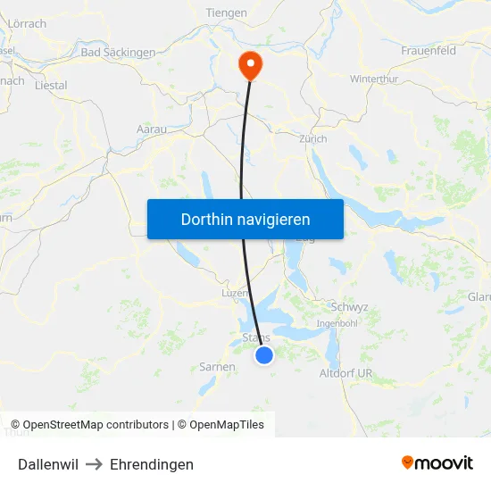 Dallenwil to Ehrendingen map