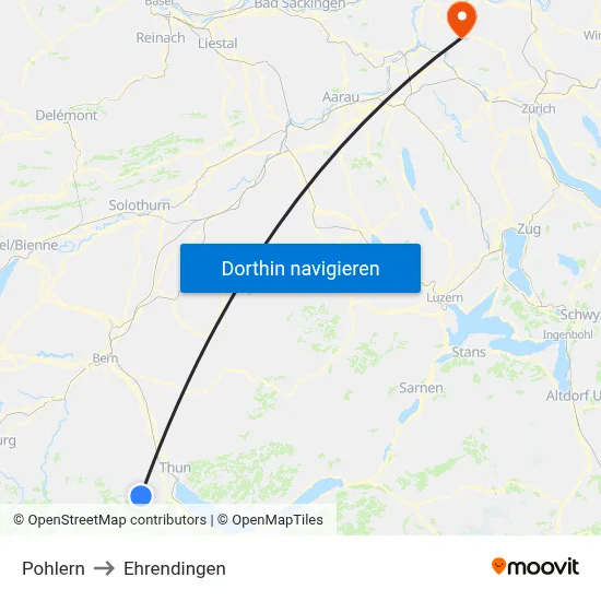 Pohlern to Ehrendingen map