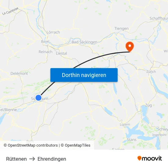 Rüttenen to Ehrendingen map