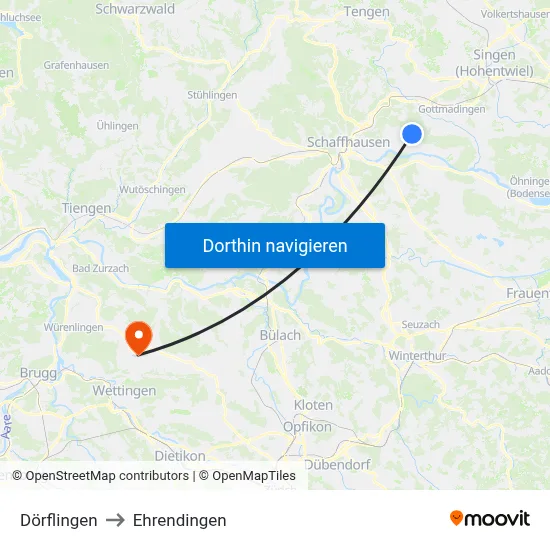 Dörflingen to Ehrendingen map