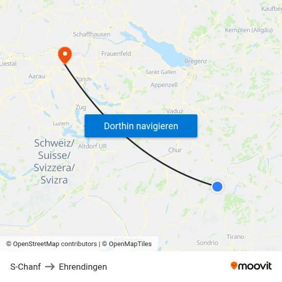 S-Chanf to Ehrendingen map