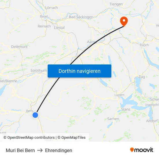 Muri Bei Bern to Ehrendingen map