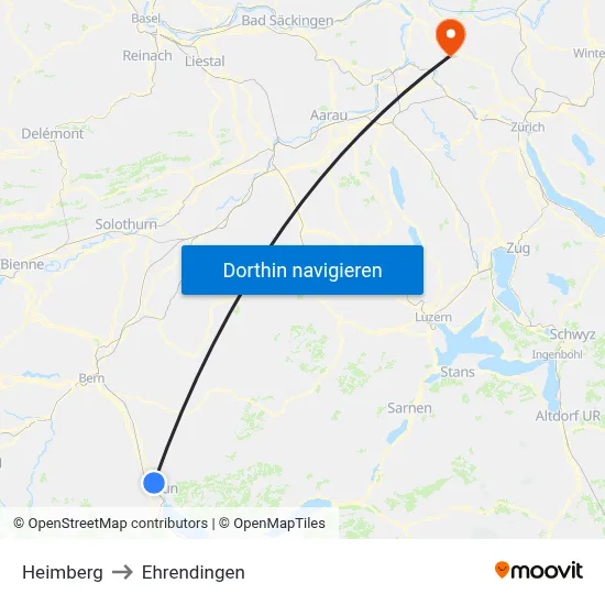 Heimberg to Ehrendingen map