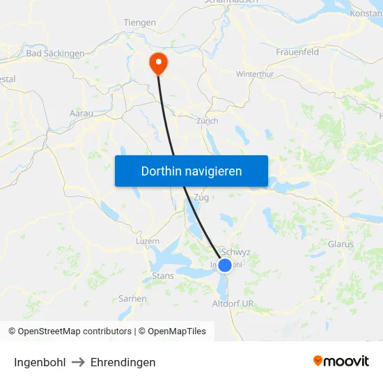 Ingenbohl to Ehrendingen map