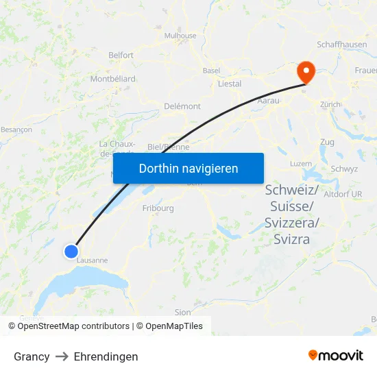 Grancy to Ehrendingen map