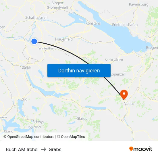 Buch AM Irchel to Grabs map