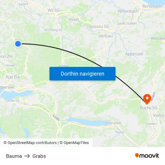 Bauma to Grabs map