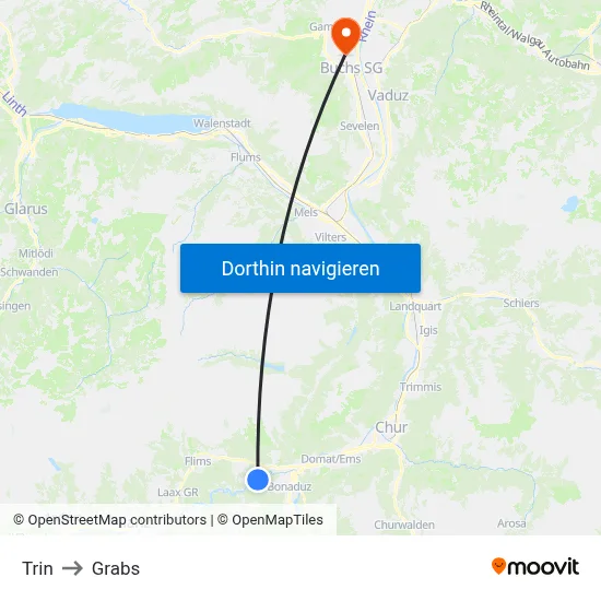 Trin to Grabs map