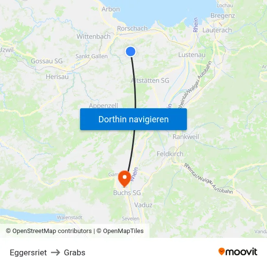 Eggersriet to Grabs map