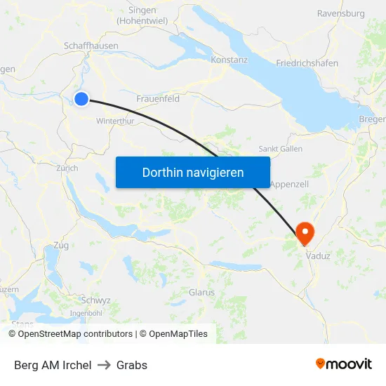 Berg AM Irchel to Grabs map