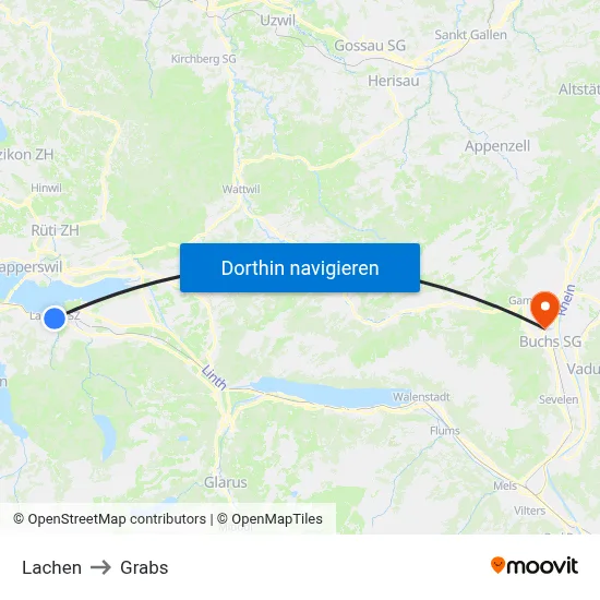 Lachen to Grabs map