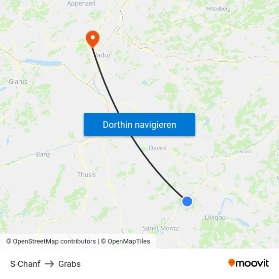 S-Chanf to Grabs map