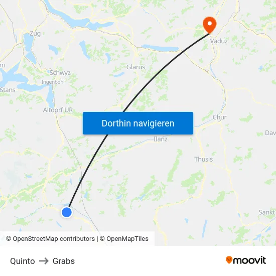 Quinto to Grabs map