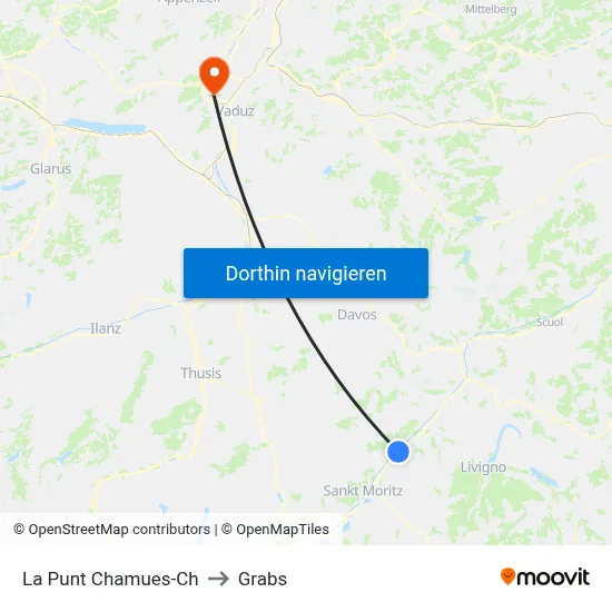 La Punt Chamues-Ch to Grabs map
