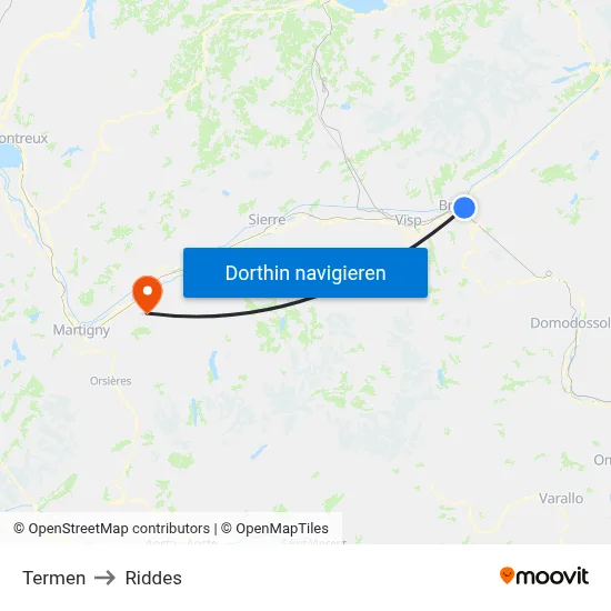 Termen to Riddes map
