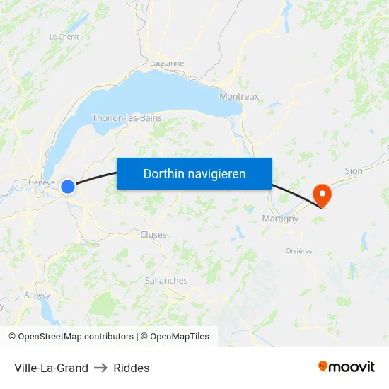 Ville-La-Grand to Riddes map