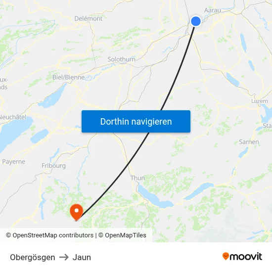 Obergösgen to Jaun map
