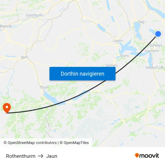 Rothenthurm to Jaun map