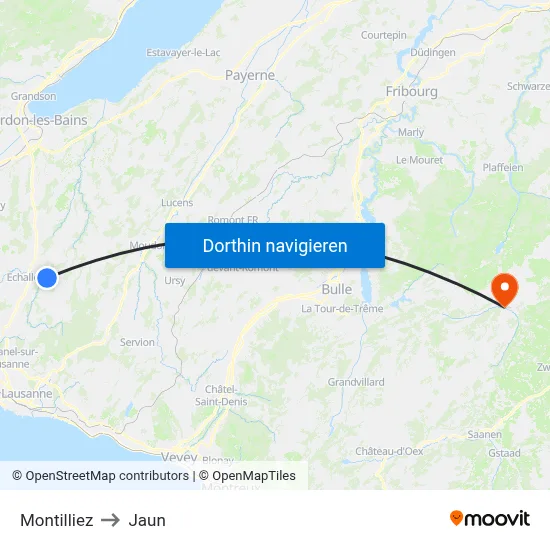 Montilliez to Jaun map