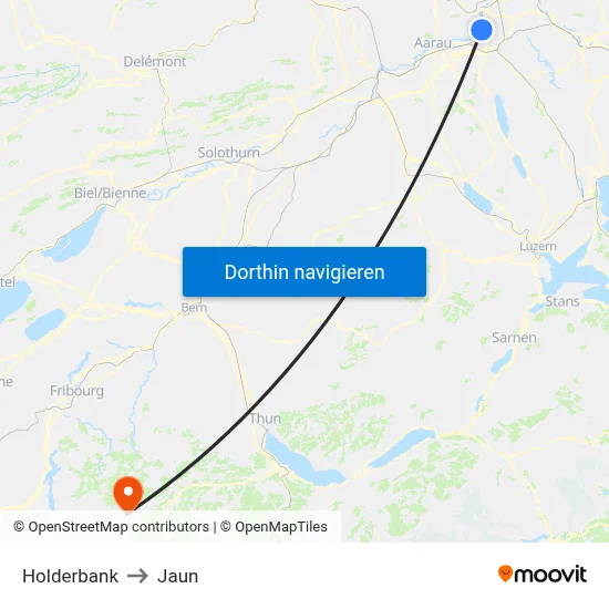 Holderbank to Jaun map