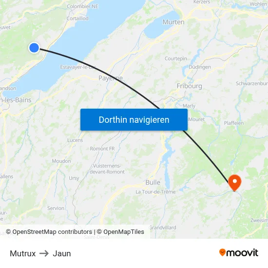 Mutrux to Jaun map