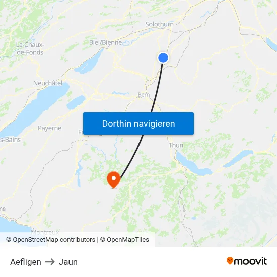 Aefligen to Jaun map