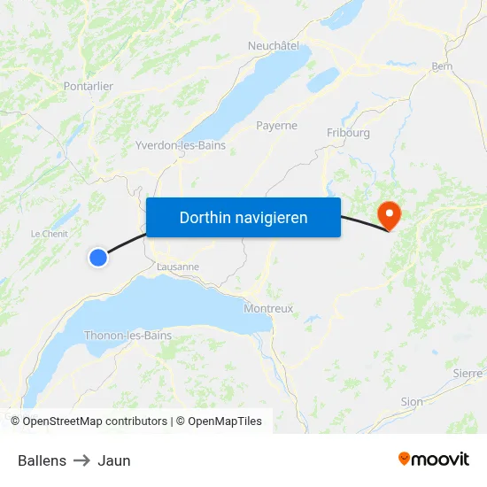 Ballens to Jaun map
