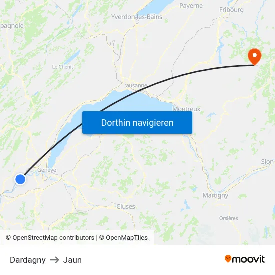 Dardagny to Jaun map