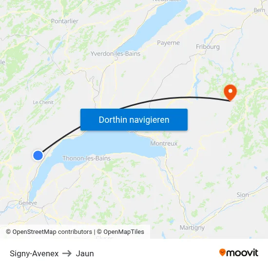 Signy-Avenex to Jaun map