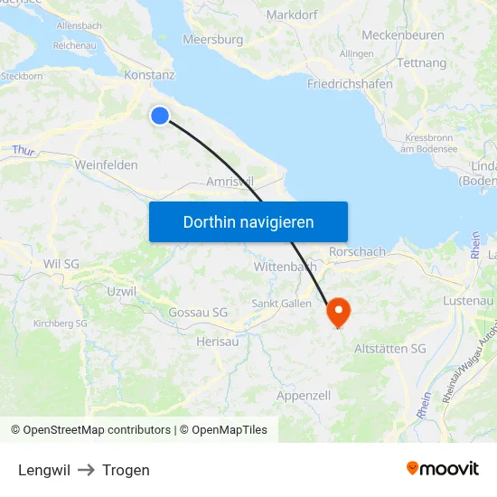 Lengwil to Trogen map