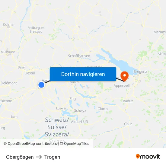 Obergösgen to Trogen map